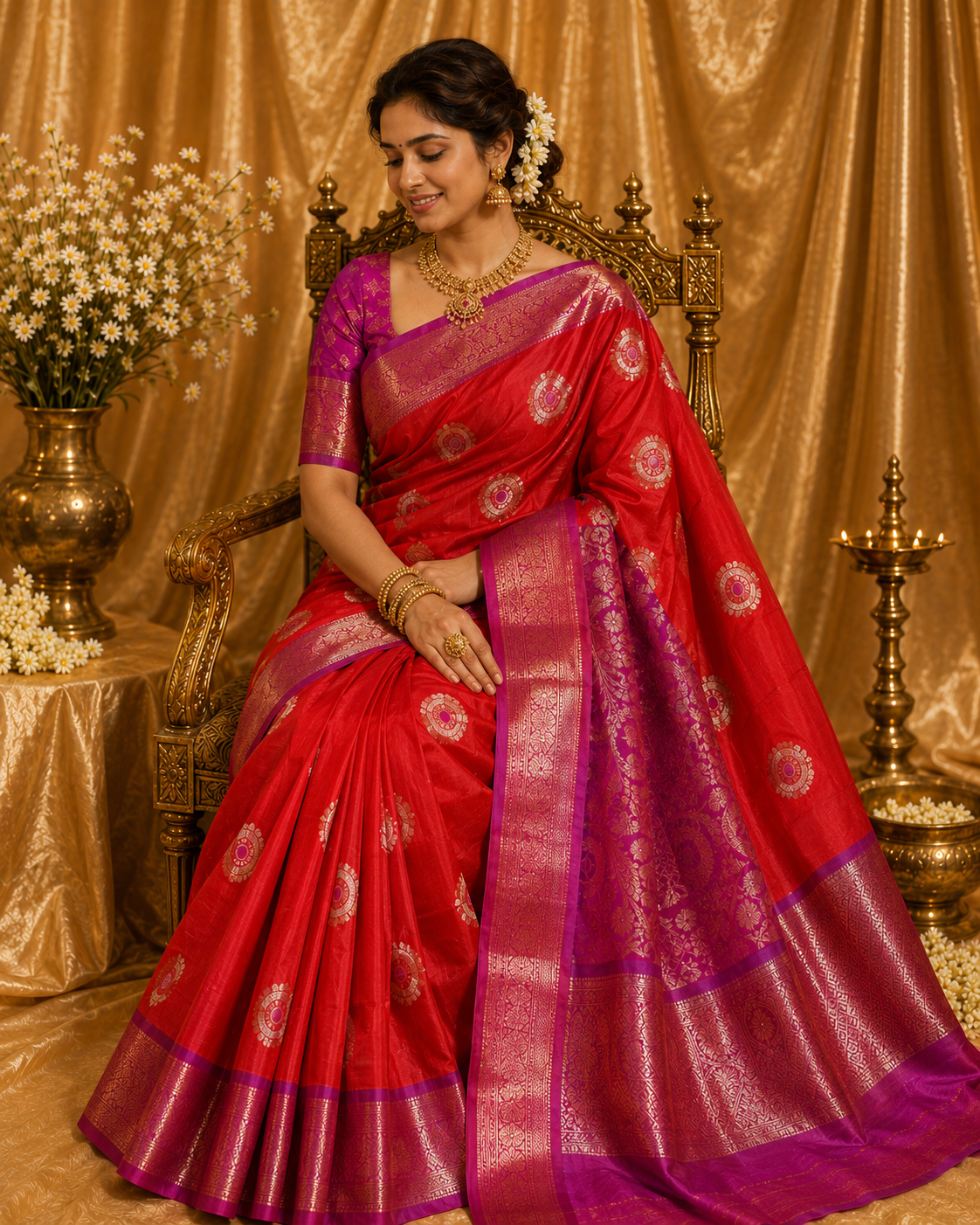 Lavender Pearl Tissue Saree