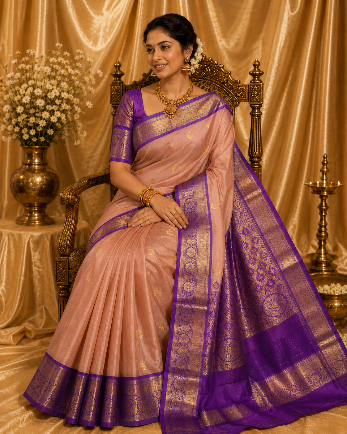 Rani Pink Banarasi Saree