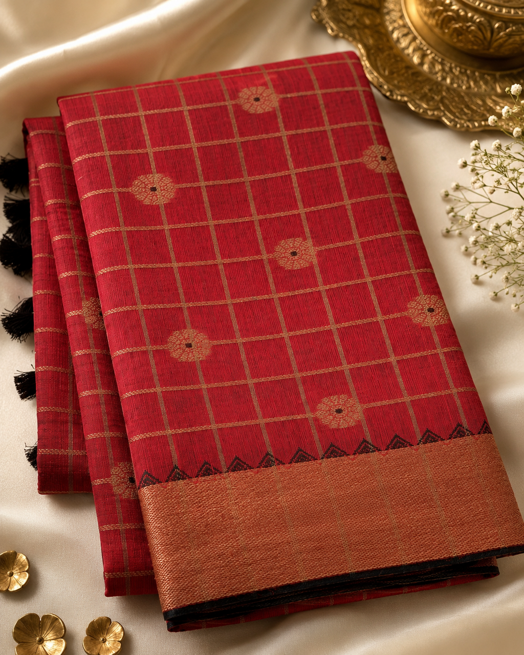 Ruby Red Festive Kanjivaram Saree