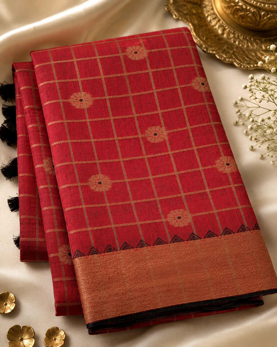 Ruby Red Festive Kanjivaram Saree