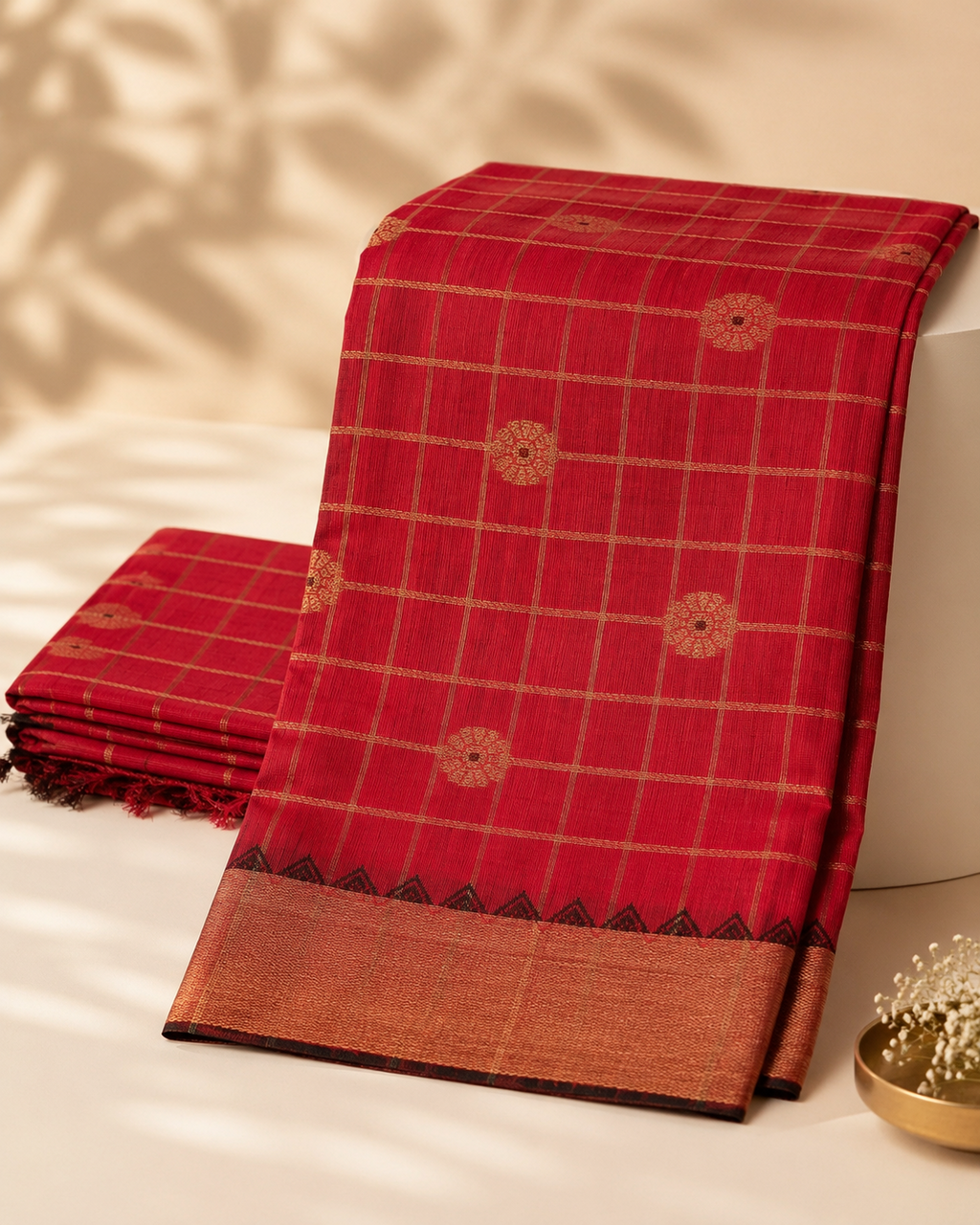 Ruby Red Festive Kanjivaram Saree