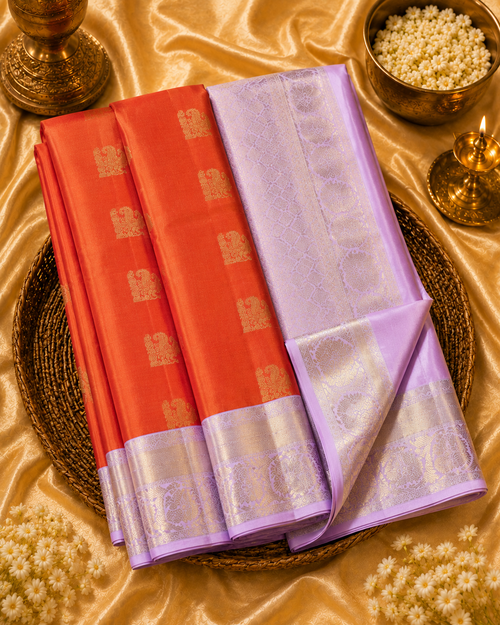 Ivory Floral Tussar Saree
